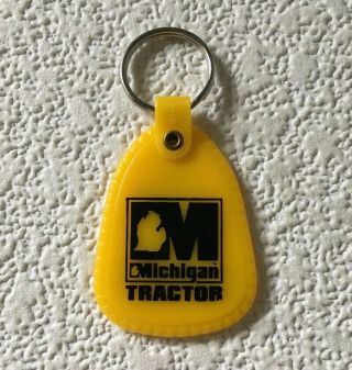 Vintage Keychain Caterpillar Tractor Dealer Key Fob Ring Michigan