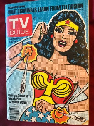 January 29,  1977 Tv Guide Wonder Woman Lynda Carter Ny Metro