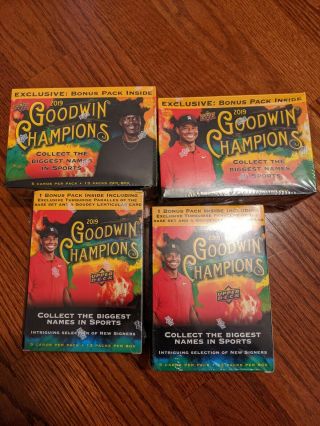 (4) 2019 Upper Deck Goodwin Champions Mega Box W/ 13 Packs Luka Rookie