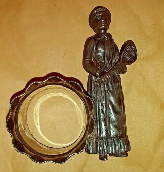 Very Rare Figural Women With Tennis Racket Napkin Ring Holder