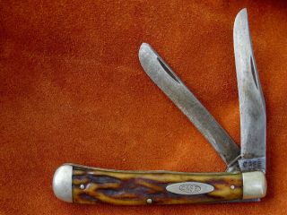 Vintage Antique Folding Pocket Knife Case Xx 1940 - 60 Trapper 5254 Stag Bradford