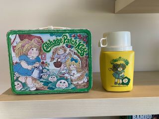 Vintage 1983 Cabbage Patch Kids Lunchbox W/thermos