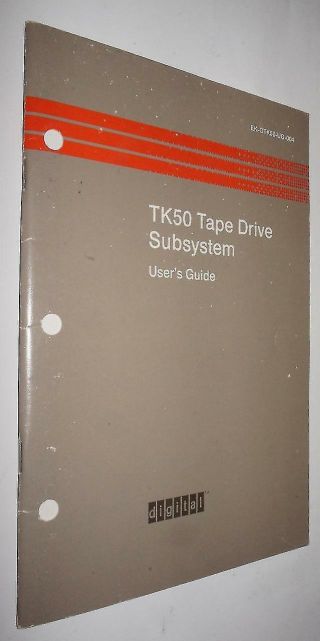Vintage Dec Digital Electronics Tk50 Tape Drive Subsystem User 
