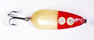 Very Rare & Early Doug English Old English Spoon Lure Red,  White Pearl