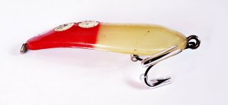 Very Rare & Early Doug English Old English Spoon Lure Red,  White Pearl 2