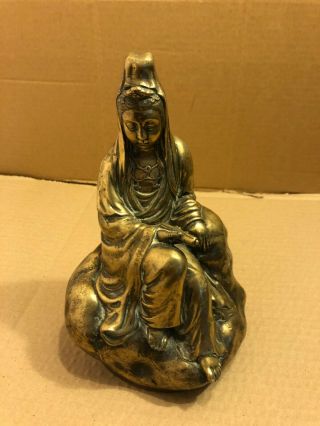 Buddha - A 19th Century Chinese Tibetan Gilt Bronze Depicting Guanyin,  21cm (h)