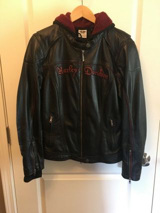 Harley Davidson Womens Leather Jacket 97089 - 12VW 3 In 1 Extra Large XL EUC 2