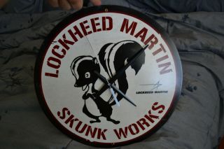 Vintage Lockheed Martin Corporation Skunk Clock (no Numbers)