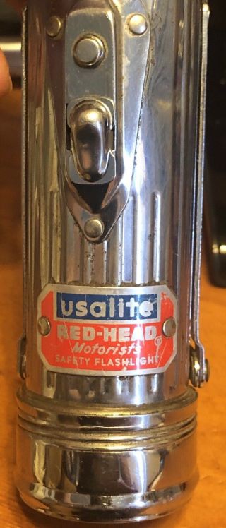Vintage USA - LITE Redhead Motorist Emergency Utility Flashlight Red Lens 2