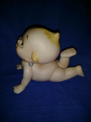 Vintage Porcelain Bisque Sad Baby Kewpie Figurine L 4.  5”xw 2.  5 " Xt 3.  25 " Euc