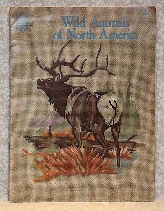 Vintage 1966 Wild Animals Of North America Counted Cross Stitch Pattern Book