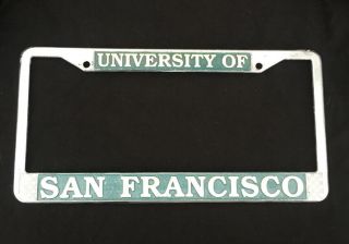 Vintage University Of San Francisco California Usf Metal License Plate Frame