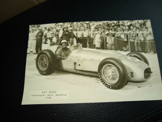 Art Bisch 1958 Indianapolis Motor Speedway Postcard Vintage Racing Indy 500