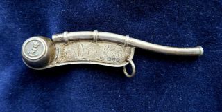 British Royal Navy Silver Bosun`s Whistle E.  Haseler 1909 11gm Naval Ww1