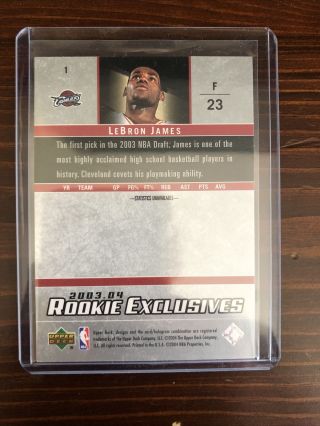 2003 - 04 Upper Deck Star Rookie Exclusives LeBron James Cleveland Cavaliers RC 2