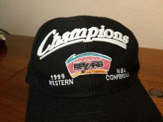 Nba San Antonio Spurs Western Champs 1999 Cap Hat Adult Snapback Vintage Fiesta