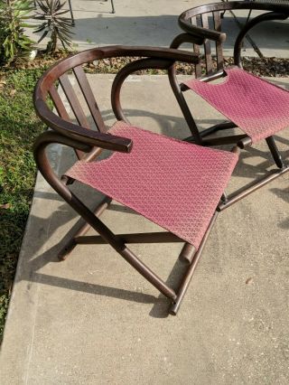 4 Mid Century folding MCM Thonet style Bentwood Arm Chairs 2