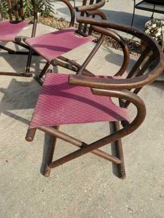 4 Mid Century folding MCM Thonet style Bentwood Arm Chairs 3