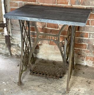 Vintage Singer Sewing Machine Table With Slate Top
