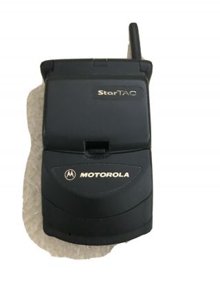 Startac Motorola Flip Cell Phone Black Fast Vintage Very Good