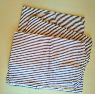 3 Vtg Blue White Striped Ticking Bed Pillow Cases For Feather Pillows Farmhouse