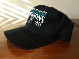 NBA San Antonio Spurs Western Champs 1999 Cap Hat Adult Snapback Vintage Blue 3