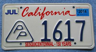2014 California (lipstick) Press Photographer License Plate