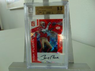 2017 Panini Unparalleled Jerry Rice High Flyers Auto Red 05/25 Hf - Jr Bgs 9.  5/10