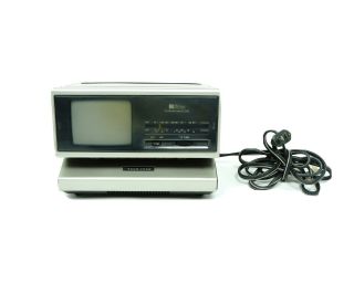 Vintage Panasonic Am/fm Digital Clock Radio With B&w Tv Bisider