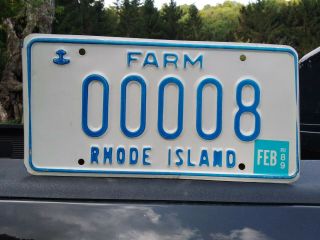 Rhode Island Farm License Plate Very Low Number