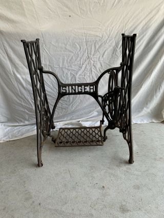Antique Singer Sewing Machine Treadle Base Cast Iron Table Legs Custom Furniture
