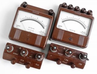 Vintage Analog Panel Dc Voltmeter Ammeter Set 30a 300v M45m Soviet Ussr 1961