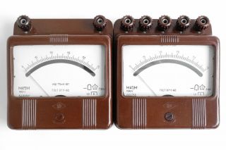 Vintage analog panel DC Voltmeter Ammeter Set 30A 300V M45M Soviet USSR 1961 2