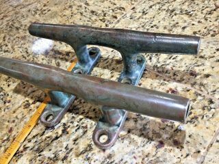 Vintage Cast Bronze Herreshoff Style Cleats 12 " Long Great Patina