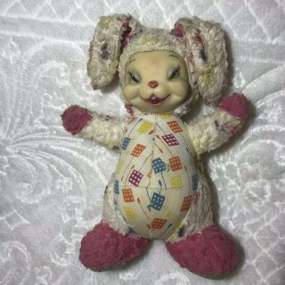 Rushton Rubber Face Circus Bunny Vintage Midcentury Plush Toy