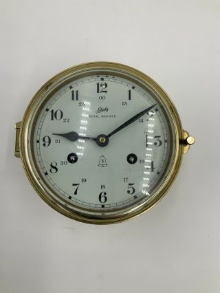 Vintage German Schatz Royal Mariner Brass - It - Clock 8 Day Ships Bell