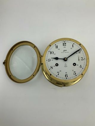 Vintage German Schatz Royal Mariner Brass - IT - Clock 8 day Ships Bell 2