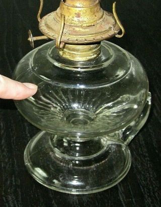 Small Handle Antique Vintage 6 " Oil Kerosene Hurricane Lamp Us Eagle Burner