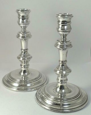 Vintage Hallmarked Sterling Silver Candlesticks (6.  6”) – 1958