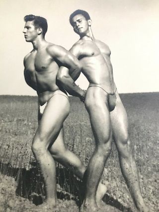 Vintage Set Of 8 Black/white 4x5 " Bodybuilders Beefcake Photographs Gay Interest