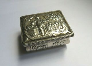 Interesting Rare Design Antique Dutch Solid Silver Bombe Table Snuff Box