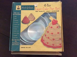 Vintage Maid Of Honor 4 - Tier Layer Cake Pan Set Made In Usa