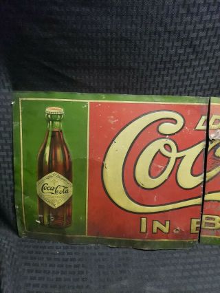 Antique Coca Cola Tin Sign 1908 Rare Tin Sign Embossed 2
