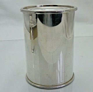 Vintage Solid Silver Caddy Canister Made to Look Like Tin Can Unusual MCH (VNN) 2