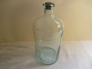 Vtg Illinois Blue/green Glass 3 1/2 Gallon Bottle W/ Diamond 1 Mark On Bottom