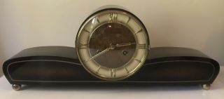 Antique Vintage Hermle Fhs Schwebeanker Mantel Bing Bong Chime Clock With Key