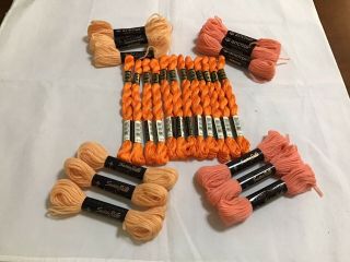 Floss Emb Dmc Ctn Pearl Vintage (12 Sk) :brt.  Orange,  Wool Sbates/anchor (12) (496a