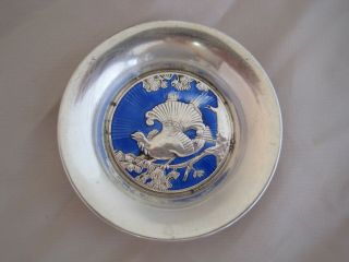 Vintage Bernard Meldahl Norway Sterling Silver Enamel Pin Tray Dish