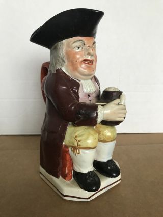 Antique Large Toby Jug Seated Holding Pitcher And Pipe C1800’s 2