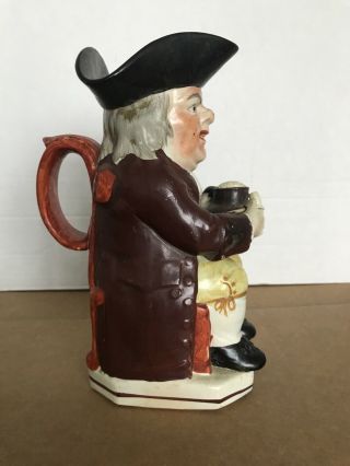 Antique Large Toby Jug Seated Holding Pitcher And Pipe C1800’s 3